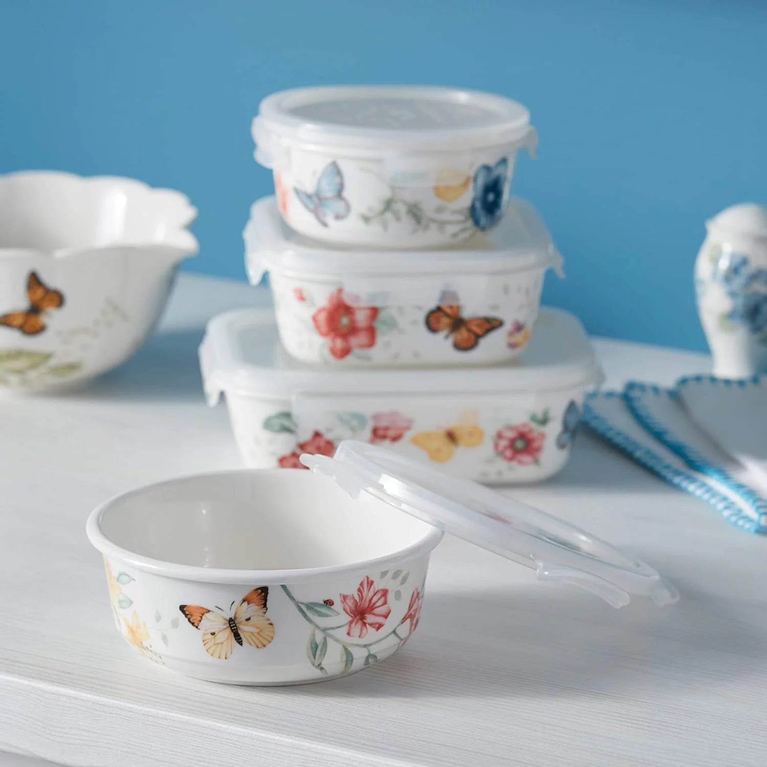Lenox Butterfly Meadow Bloom Dessert Bowl Set V3662