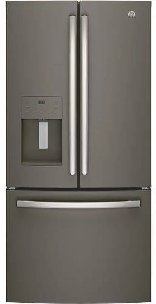 "GE Slate GYE18JMLES 33"""" Counter Depth French Door Refrigerator with 17.5 cu. ft. Capacity"