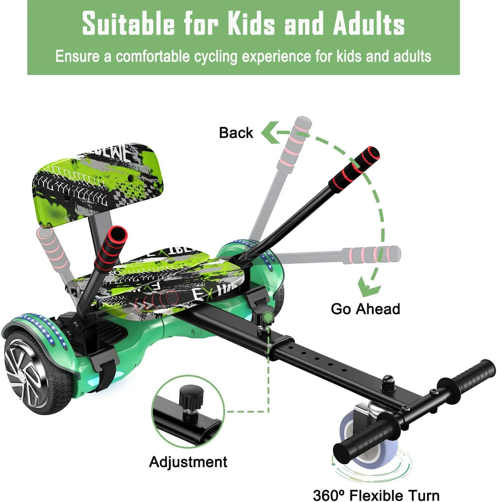 LIEAGLE Hoverboard with Seat Attachment, 6.5 inch Self Balancing Scooter S62540