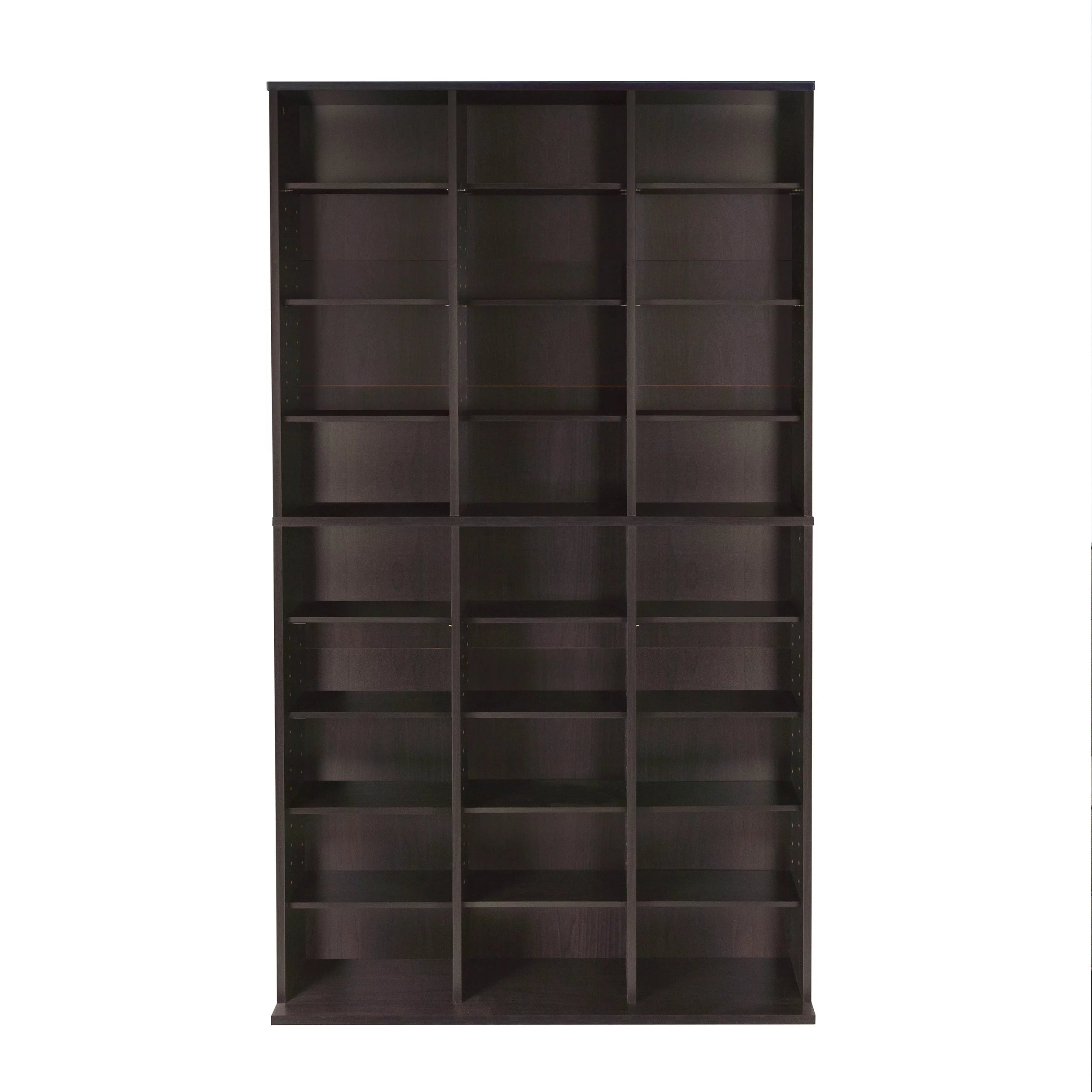 Atlantic Oskar Adjustable Wood Media Storage Bookcase, Espresso Q34005