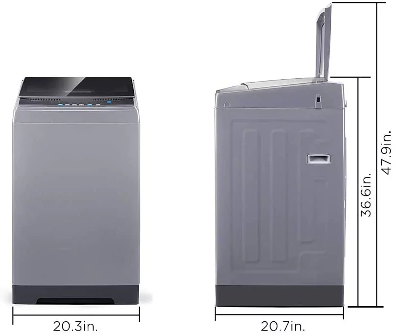 Comfee 1.6 Cu.ft Portable Washing Machine with Wheels, 6 Wash Programs, Magnetic Gray D938743