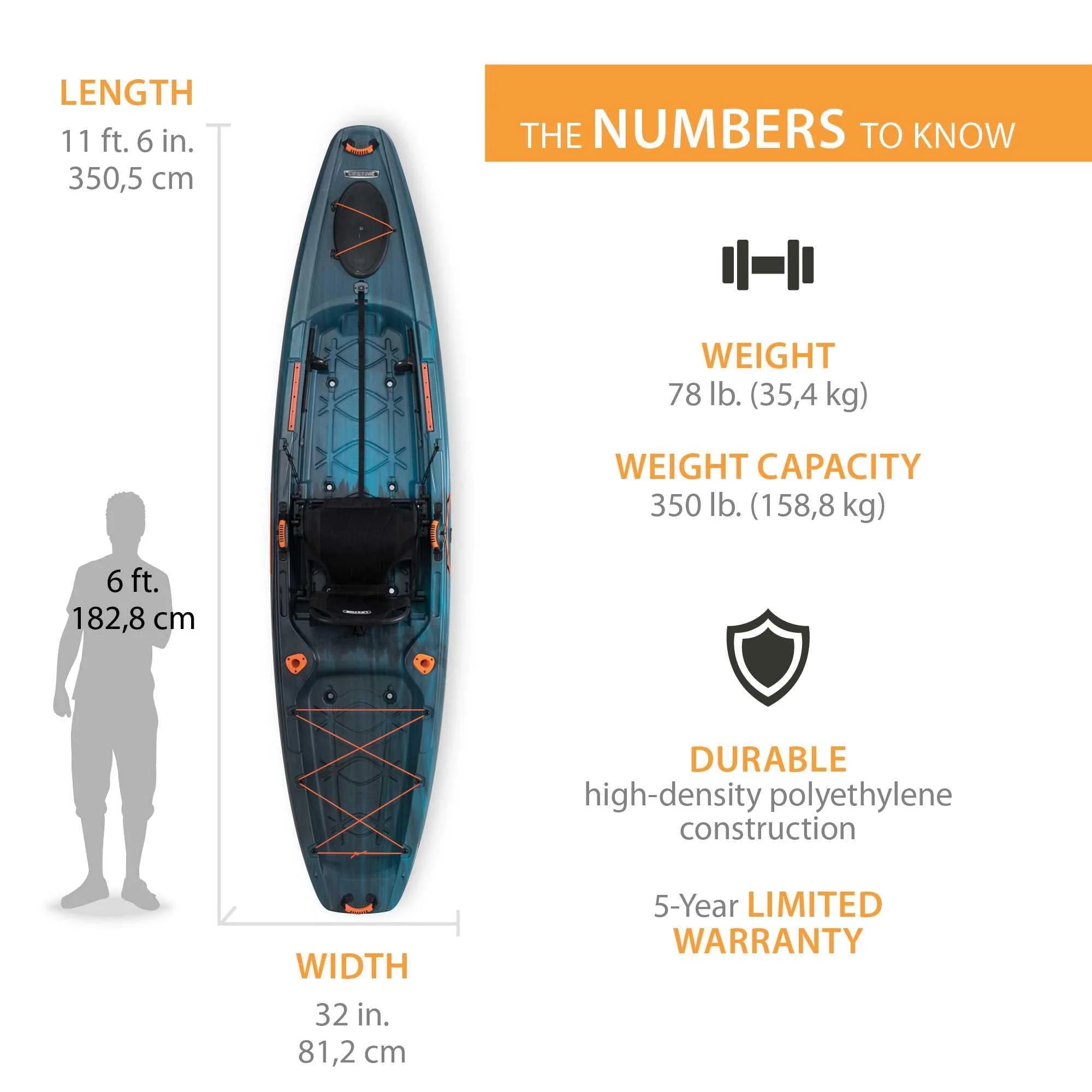 Lifetime Yukon Angler 116 Sit-on-Top Fishing Kayak J83340