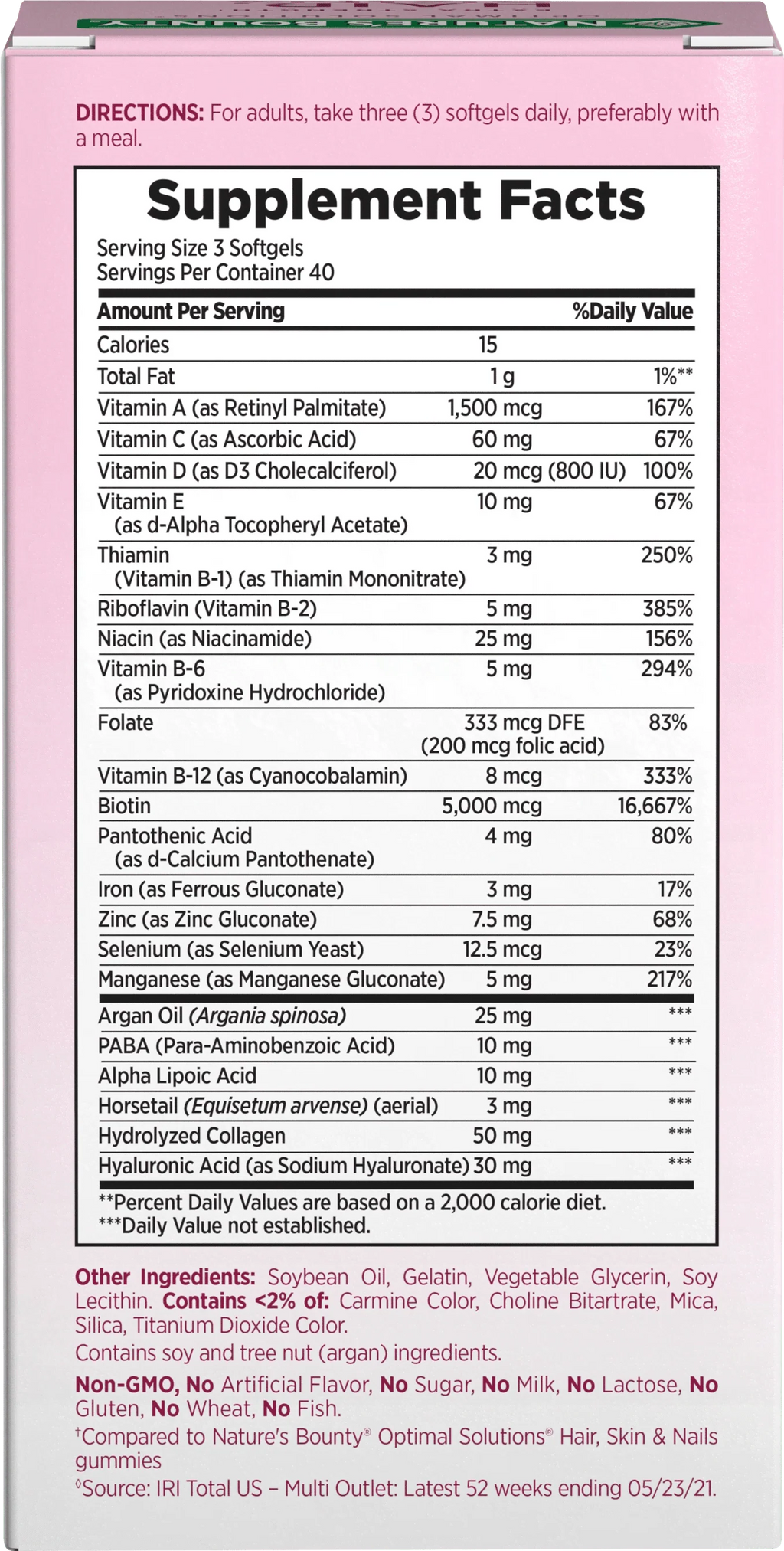 Nature's Bounty Advanced Hair Skin & Nails Biotin Softgels, 120 Ct M52157