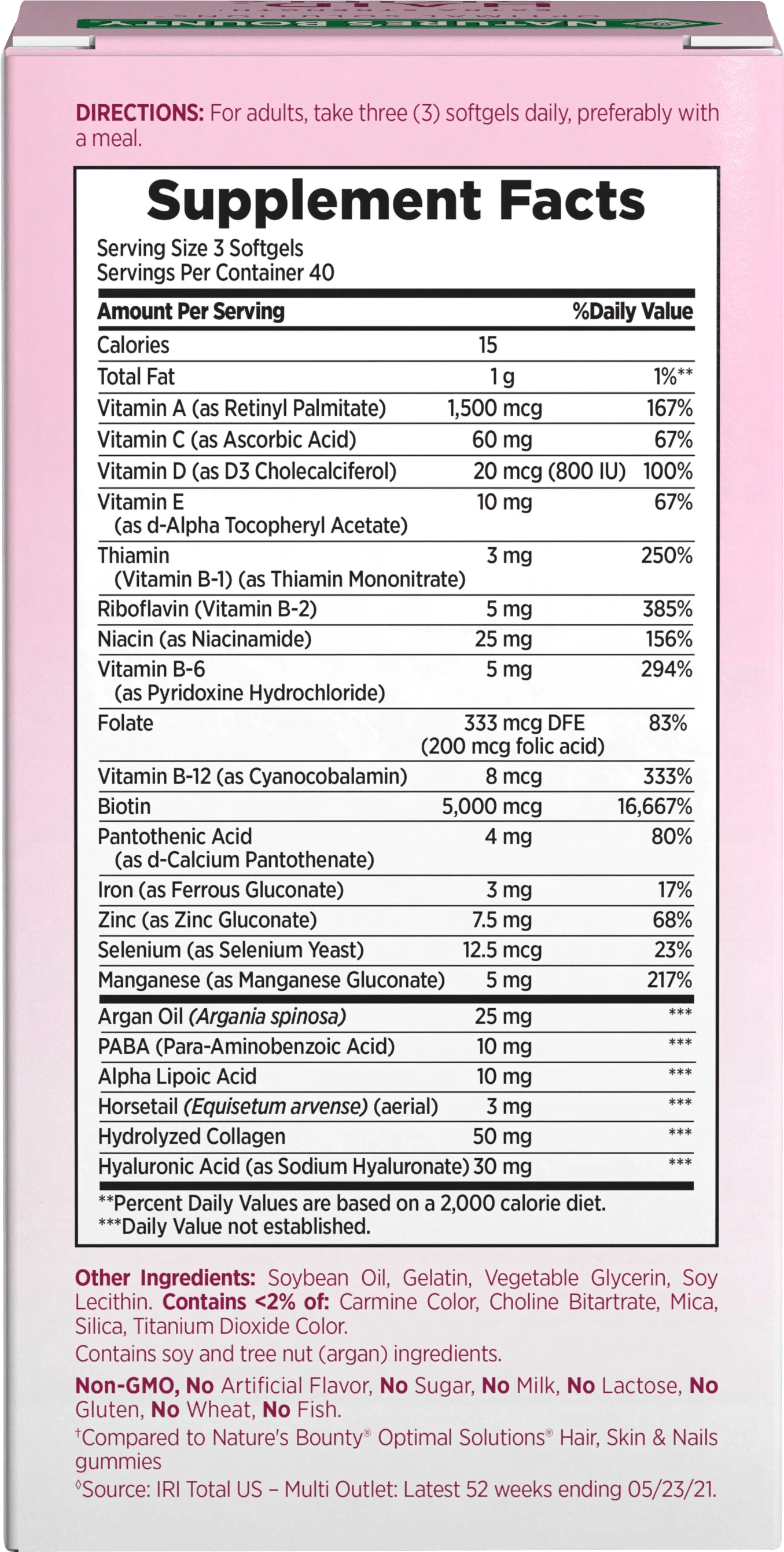 Nature's Bounty Advanced Hair Skin & Nails Biotin Softgels, 120 Ct M52157
