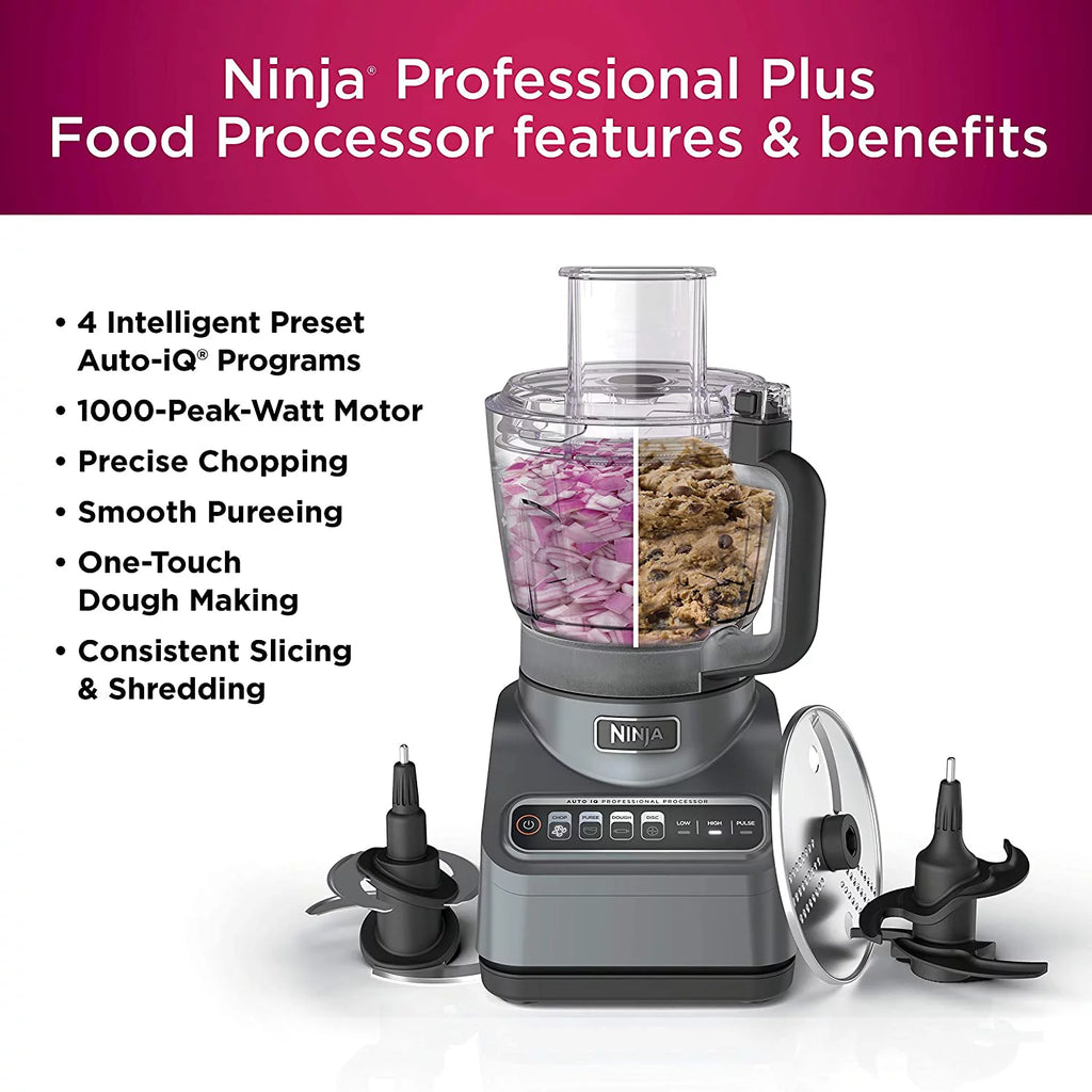 Ninja BN601 Plus Food Processor 1000W 9-Cup Silver Stainless V89197