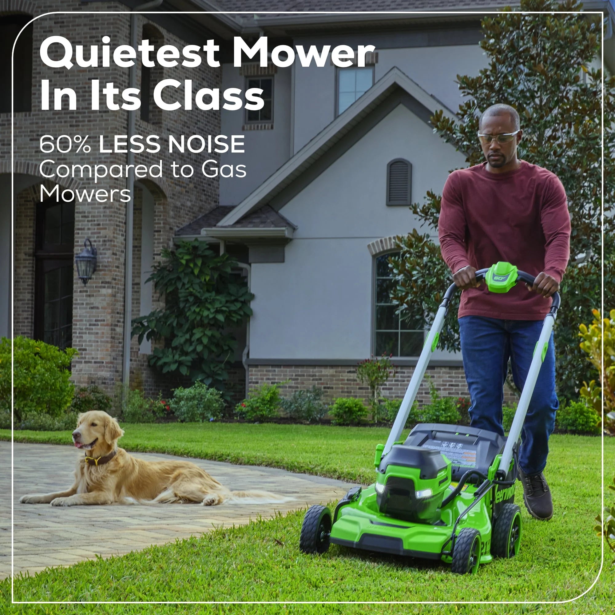 Greenworks 60V 21" Self Propelled Lawn Mower with 8.0 Ah Battery & Charger Q225175