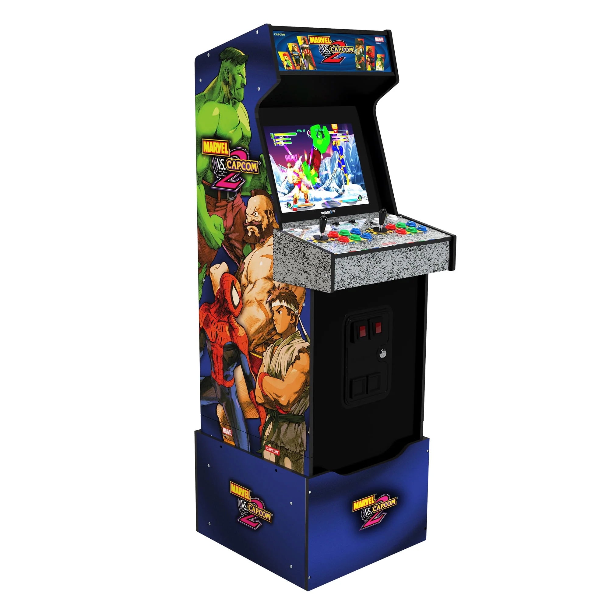 Arcade1up Marvel vs Capcom 2 Arcade with Lit Marquee and Riser F855