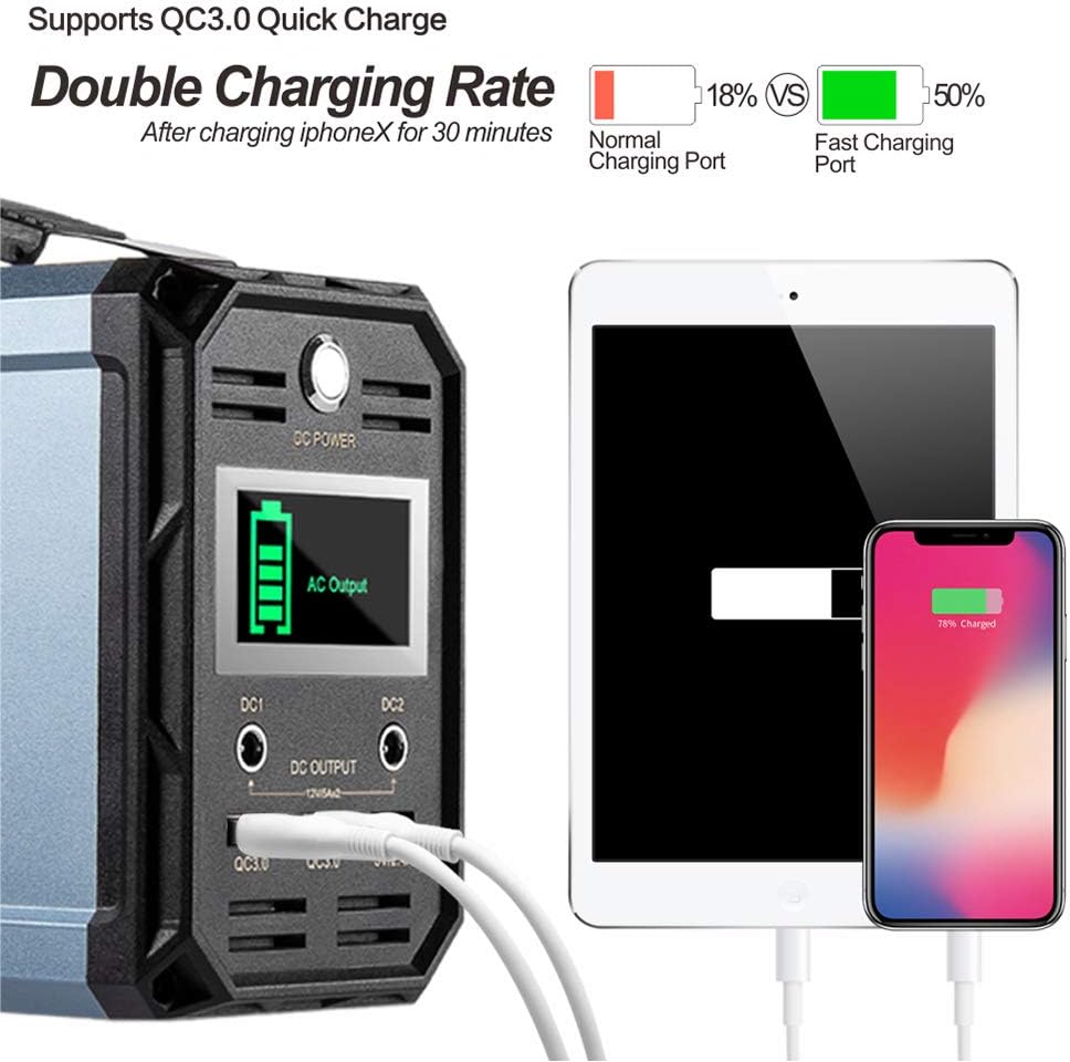 FlashFish 300W Solar Generator 60000mAh Portable Power Station for Camping G3540