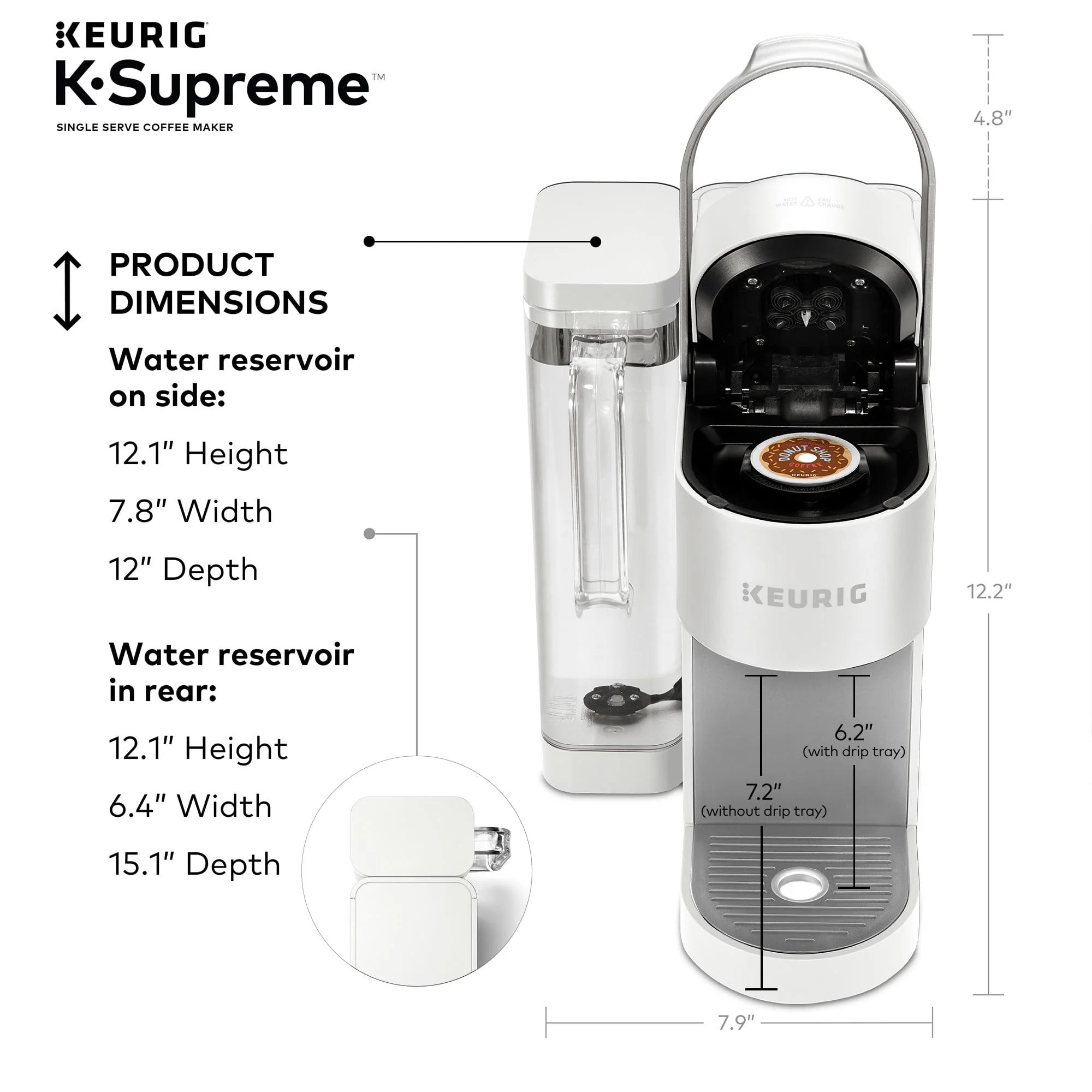 Keurig K-Supreme Single-Serve K-Cup Pod Coffee Maker, Black M388