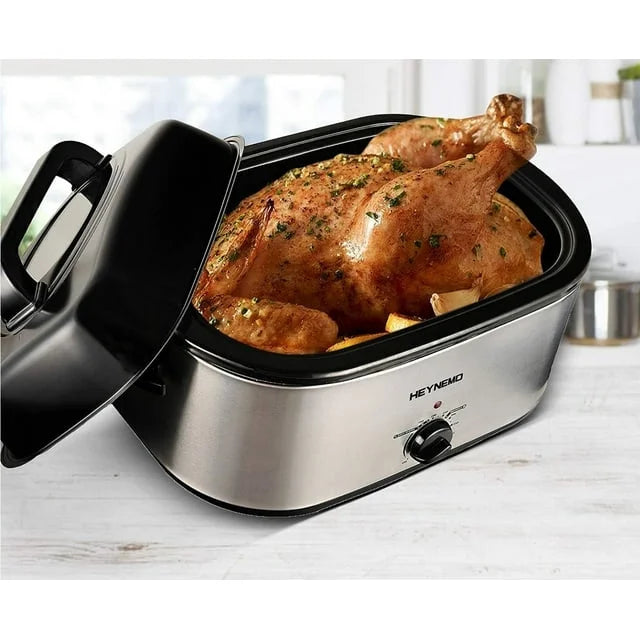 CozyHom 24 QT Electric Roaster Oven, Stainless Steel, Silver N862883
