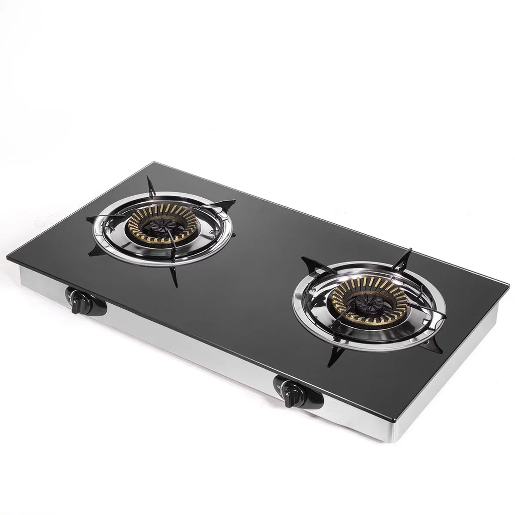 XtremepowerUS Dual Burner LPG Propane Stove with Ignition Q874486