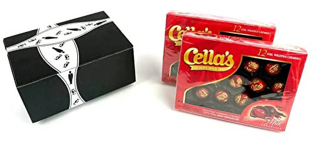 Cella's Milk Chocolate Covered Cherries, 6 oz, BlackTie Box, 2-Pack E218