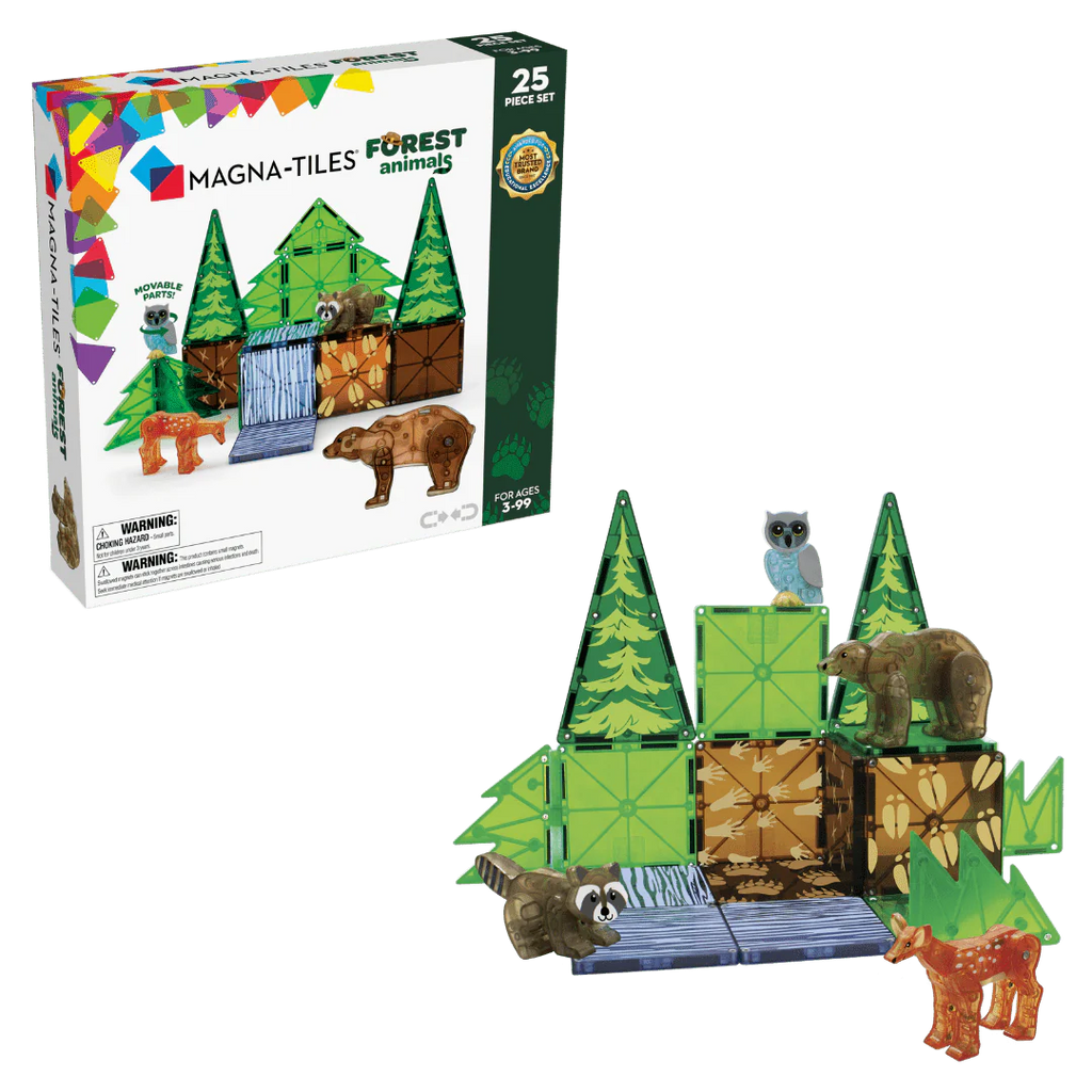 MAGNA-TILES Forest Animals 25-Piece Magnetic Construction Set, The ORIGINAL Magnetic Building Brand