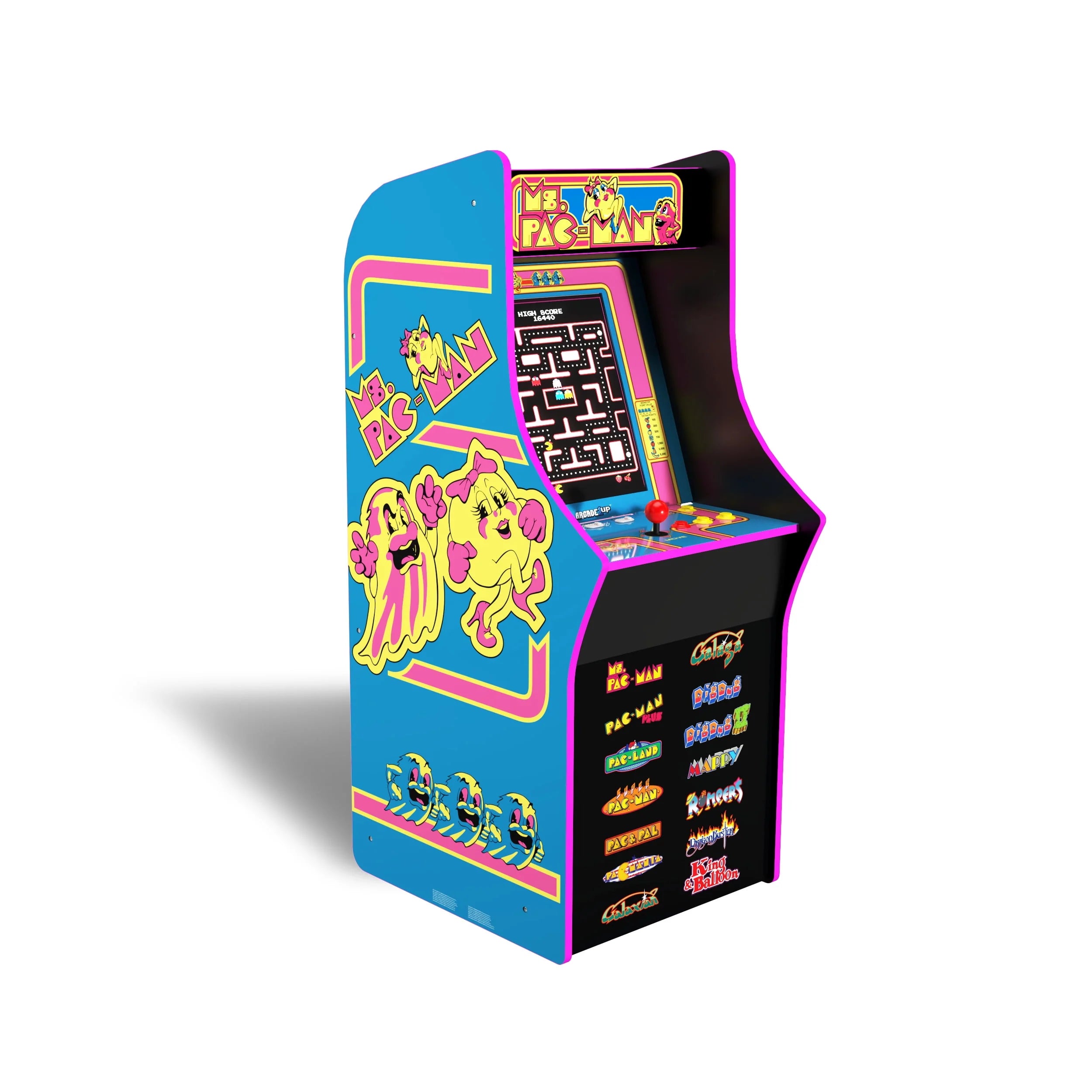 Arcade1Up Ms. PAC-MAN Classic Arcade Game, 4-ft Stand-Up Cabinet, 17-Inch Screen C17514