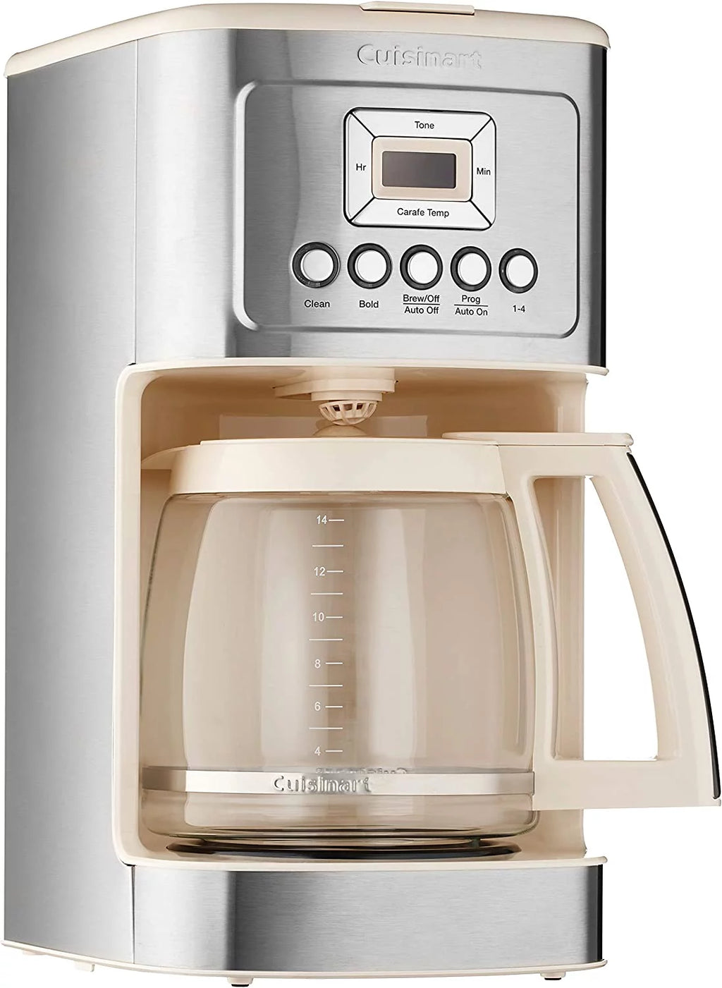 Cuisinart DCC-3200 14-Cup Programmable Coffeemaker with Glass Carafe, Cream C47604