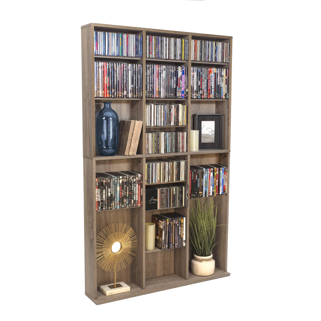 Atlantic Oskar Adjustable Wood Media Storage Bookcase, Espresso Q34005