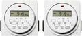 iPower 7 Day Heavy Duty Digital Programmable Electric Timer, Indoor Dual Outlet Switch for Lights, 125VAC, 15A, 60 Hz, 1725W, White, 2 Pack