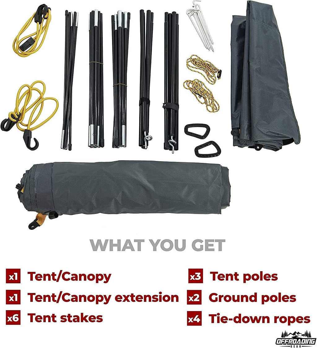 Portable Awning Canopy with Privacy Wall for Car SUV Camping J622951