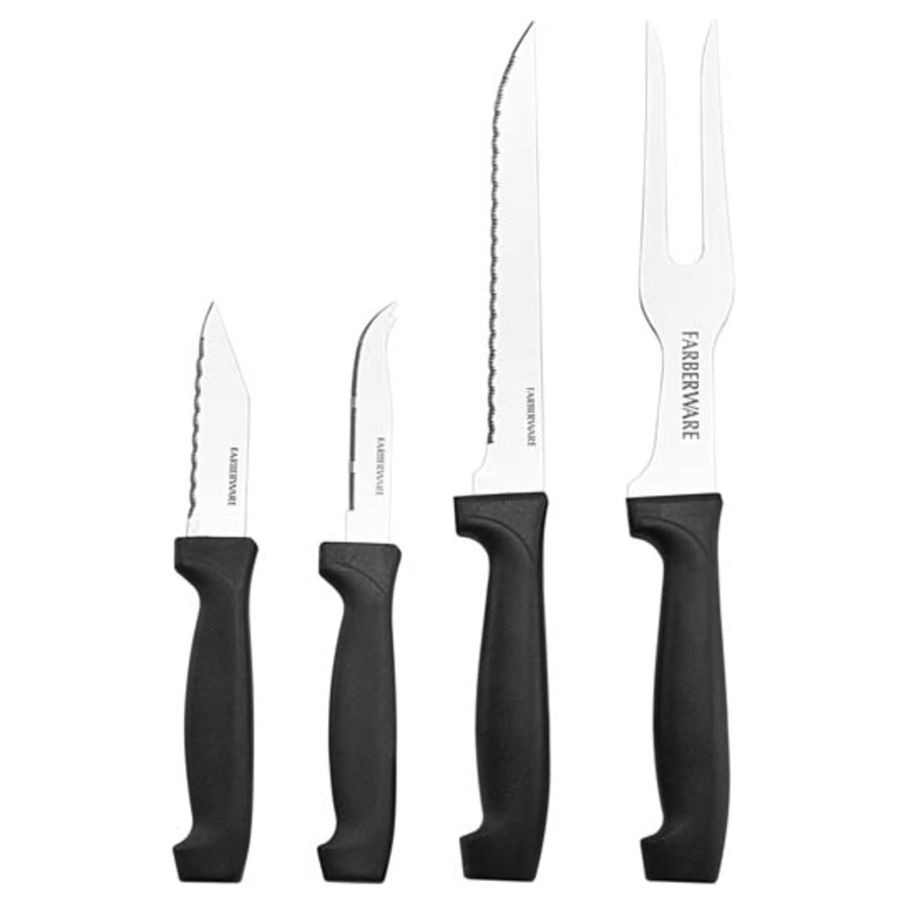 Farberware 18 Piece Stainless Steel Knife Set with Wood Block U718