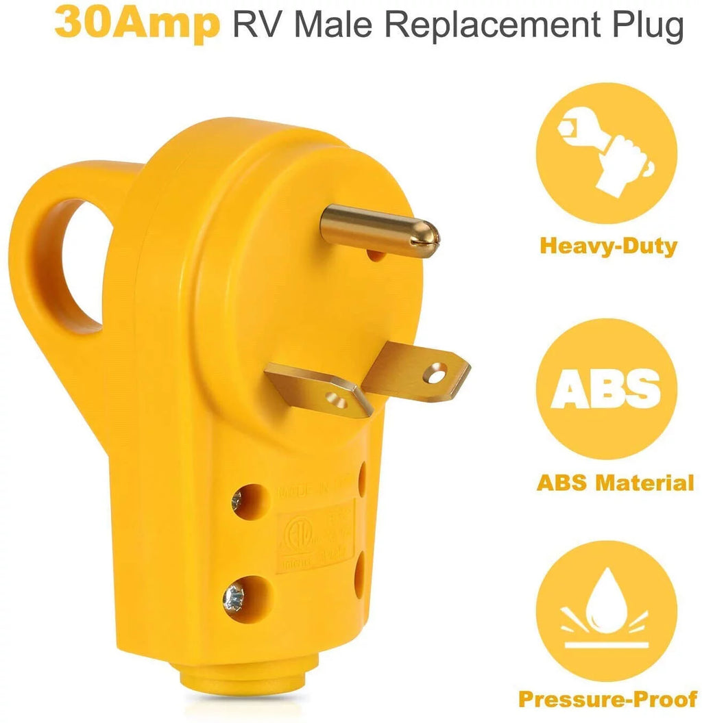 Epicord RV 30 Amp Receptacle Plug Male & Female Power Cord End Replacement 125V W3192