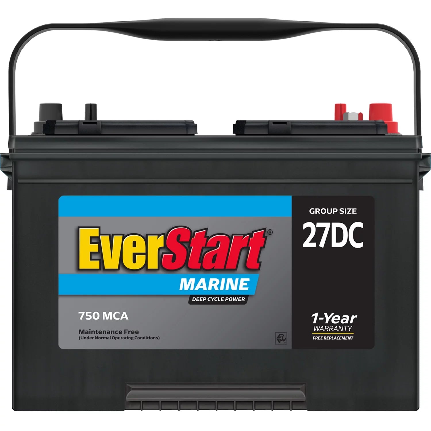 EverStart Lead Acid Marine & RV Deep Cycle Battery Group 27DC 12V 740 MCA S617