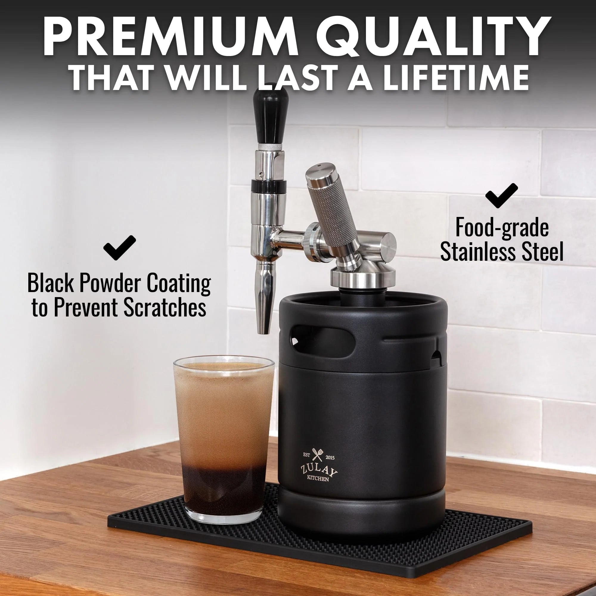 Zulay Kitchen 1 Gallon Cold Brew Coffee Maker with Glass Pitcher and Steel Filter S311521