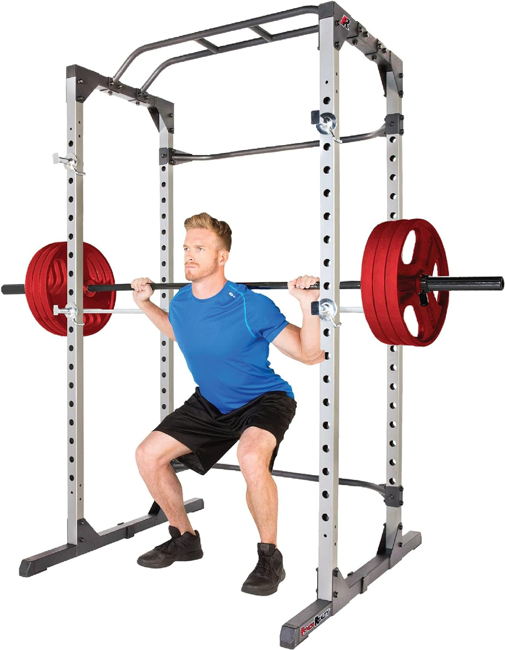 Fitness Reality Super Max 810 XLT Power Cage Squat Rack with Lat Pulldown Attachment R879077