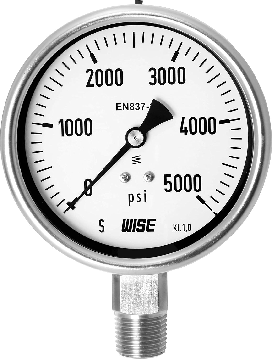 WISE Industrial Service Pressure Gauge P252 100mm Dial 0~400psi Stainless Steel, Pack of 2 I5732